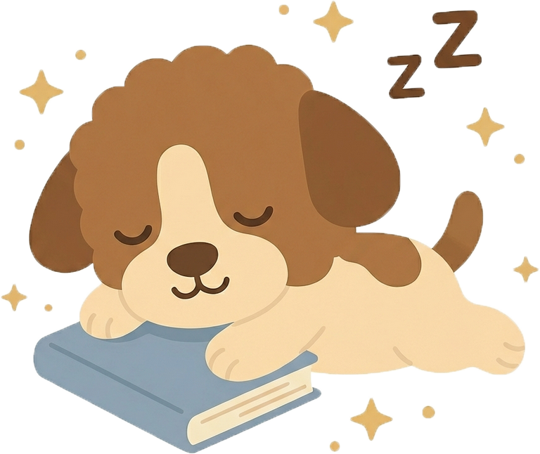 Woofy sleeping while story loads